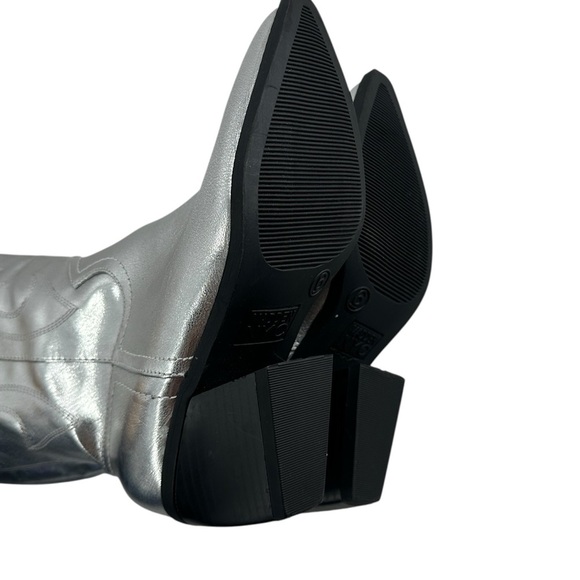 Madden NYC cowboy boots silver western Swiftie concert festival Silver sz 6 NWT - Picture 12 of 12